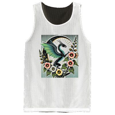 Vintage Dragon Illustration Dragon Lovers Mesh Reversible Basketball Jersey Tank