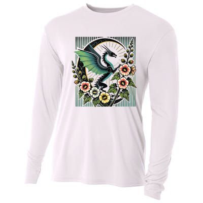 Vintage Dragon Illustration Dragon Lovers Cooling Performance Long Sleeve Crew