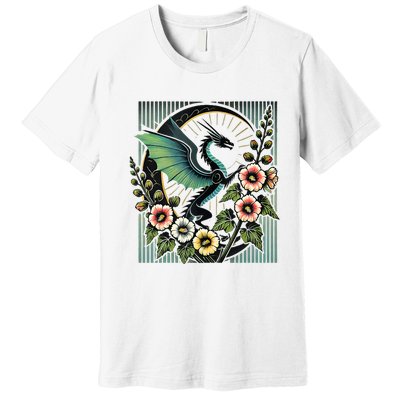 Vintage Dragon Illustration Dragon Lovers Premium T-Shirt