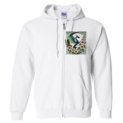 Vintage Dragon Illustration Dragon Lovers Full Zip Hoodie