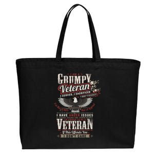 Veterans Day I Am A Grumpy Old Veteran I Served I Sacrificed Funny Gift Cotton Canvas Jumbo Tote