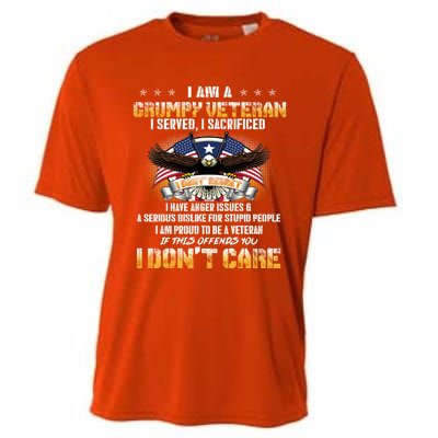 Veterans Day I Am A Grumpy Old Veteran I Served I Sacrificed Meaningful Gift Cooling Performance Crew T-Shirt