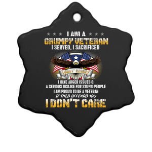 Veterans Day I Am A Grumpy Old Veteran I Served I Sacrificed Meaningful Gift Ceramic Star Ornament