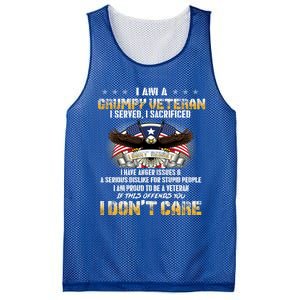 Veterans Day I Am A Grumpy Old Veteran I Served I Sacrificed Meaningful Gift Mesh Reversible Basketball Jersey Tank