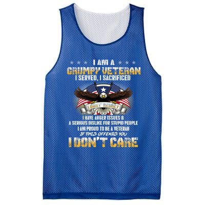 Veterans Day I Am A Grumpy Old Veteran I Served I Sacrificed Meaningful Gift Mesh Reversible Basketball Jersey Tank