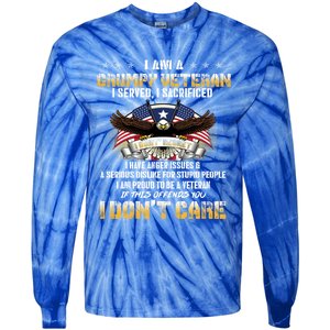 Veterans Day I Am A Grumpy Old Veteran I Served I Sacrificed Meaningful Gift Tie-Dye Long Sleeve Shirt