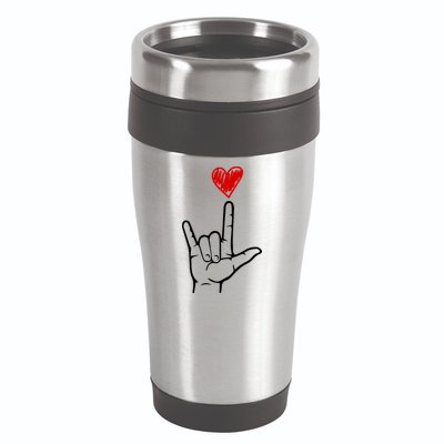 Valentines Day I Love You Hand Sign Asl 16oz Travel Tumbler