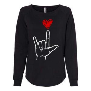 Valentines Day I Love You Hand Sign Asl Womens California Wash Sweatshirt