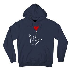 Valentines Day I Love You Hand Sign Asl Tall Hoodie