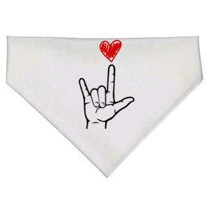 Valentines Day I Love You Hand Sign Asl USA-Made Doggie Bandana