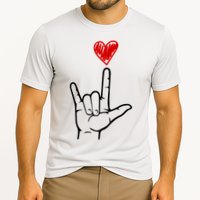Valentines Day I Love You Hand Sign Asl Cooling Performance Crew T-Shirt