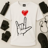 Valentines Day I Love You Hand Sign Asl Cooling Performance Crew T-Shirt