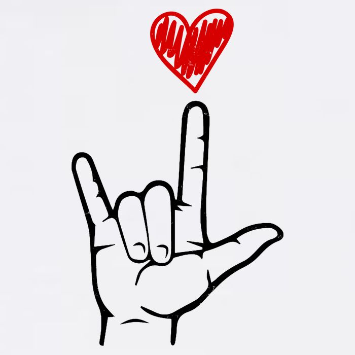 Valentines Day I Love You Hand Sign Asl Cooling Performance Crew T-Shirt