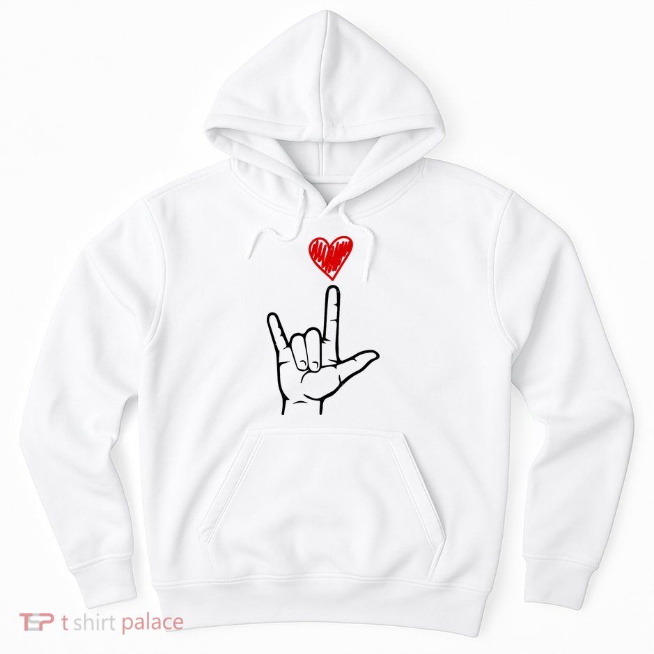 Valentines Day I Love You Hand Sign Asl Hoodie