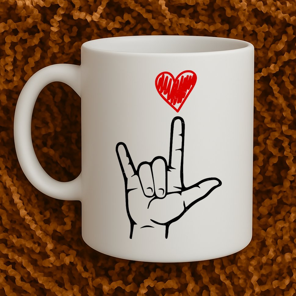 Valentines Day I Love You Hand Sign Asl Mug