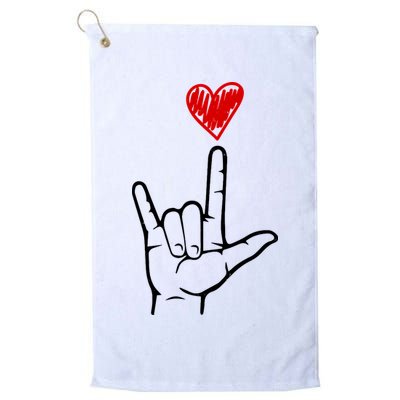 Valentines Day I Love You Hand Sign Asl Golf Towel