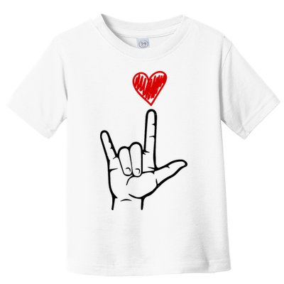 Valentines Day I Love You Hand Sign Asl Toddler T-Shirt