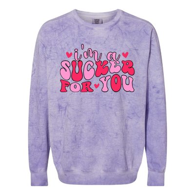 Valentines Day IM A Sucker For You Girlfriend Colorblast Crewneck Sweatshirt