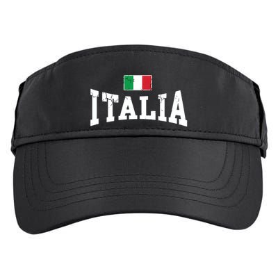 Vintage Distressed Italia Flag Italy Italian Family Group Adult Drive Performance Visor