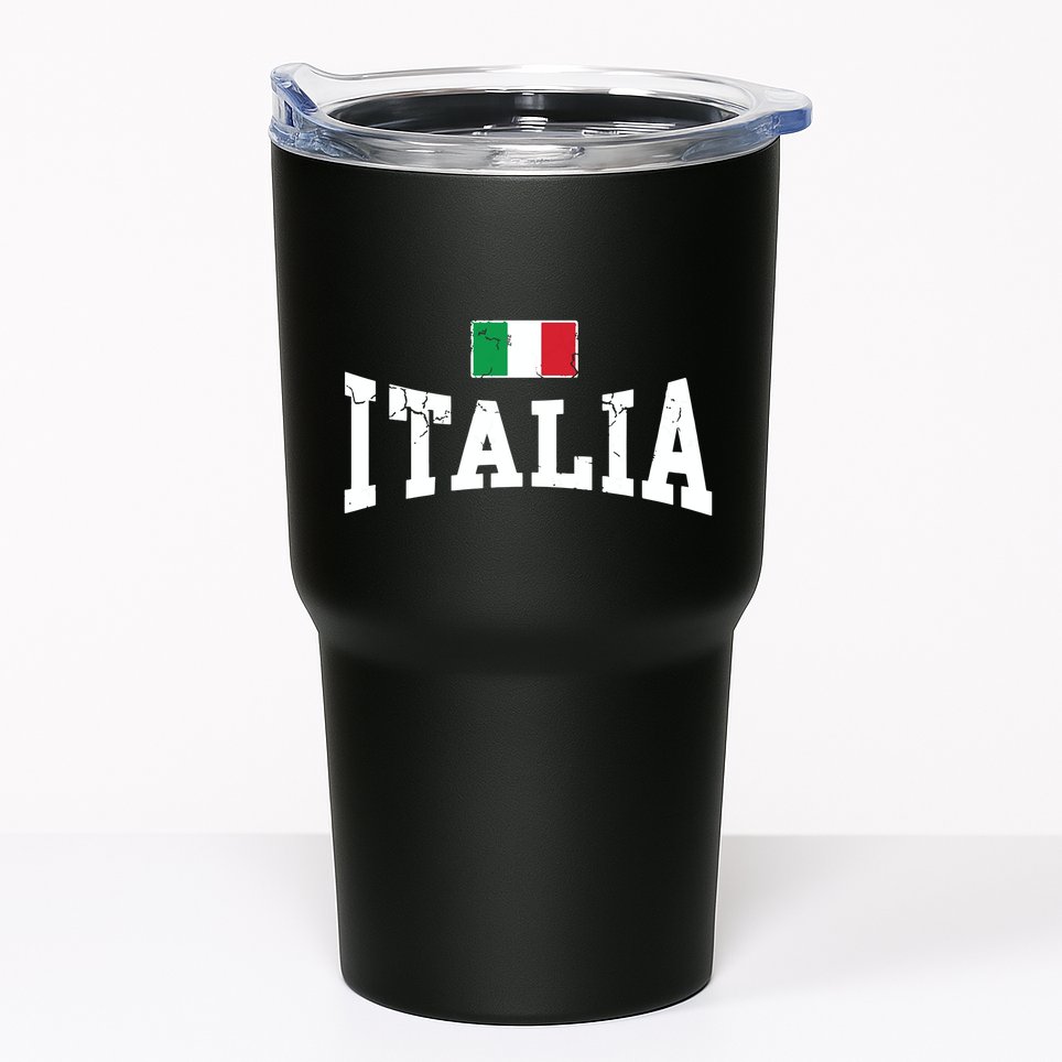 Vintage Distressed Italia Flag Italy Italian Family Group Tumbler