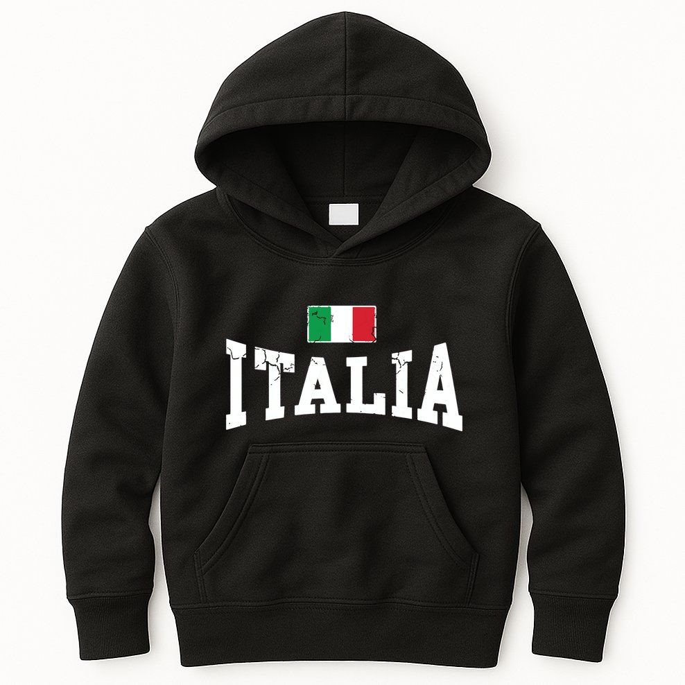 Vintage Distressed Italia Flag Italy Italian Family Group Kids Hoodie