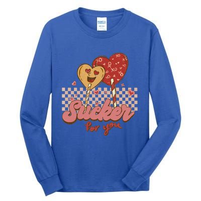 Valentine's Day Im A Sucker For You Heart Lollipops Xoxo Great Gift Tall Long Sleeve T-Shirt