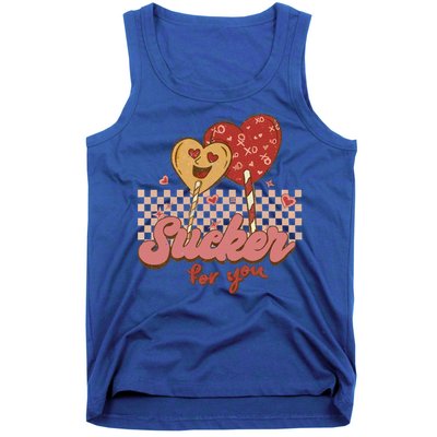 Valentine's Day Im A Sucker For You Heart Lollipops Xoxo Great Gift Tank Top