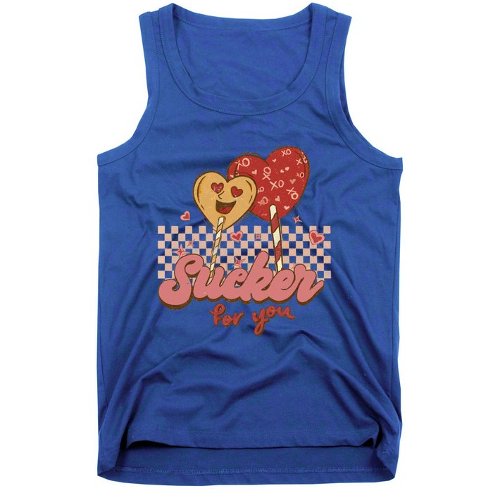 Valentine's Day Im A Sucker For You Heart Lollipops Xoxo Great Gift Tank Top