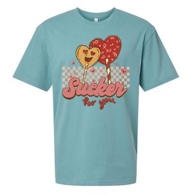 Valentine's Day Im A Sucker For You Heart Lollipops Xoxo Great Gift Sueded Cloud Jersey T-Shirt