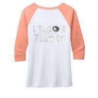 Vintage Distressed I Throw Things Shot Put Track And Field Women's Tri-Blend 3/4-Sleeve Raglan Shirt