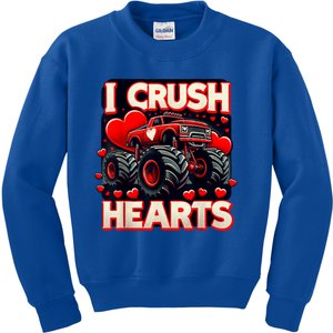 Valentines Day I Crush Hearts Kids Sweatshirt