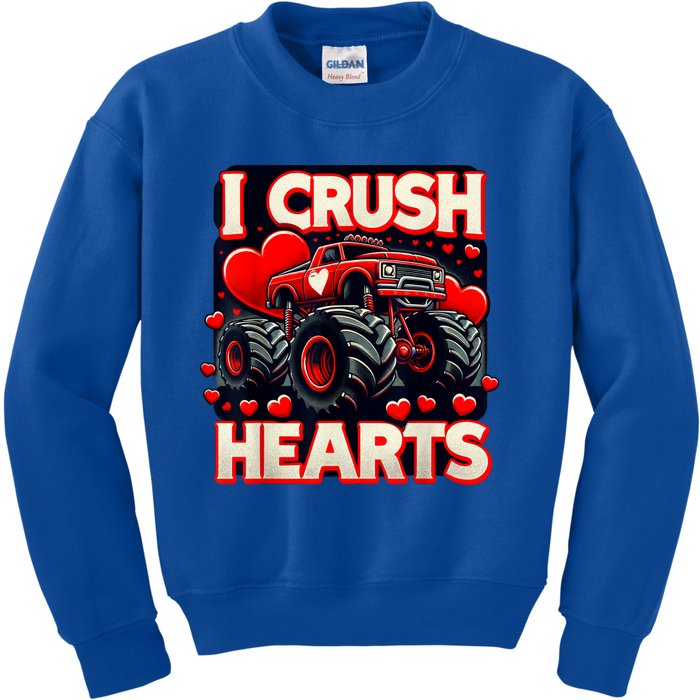 Valentines Day I Crush Hearts Kids Sweatshirt