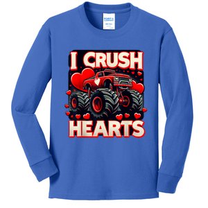 Valentines Day I Crush Hearts Kids Long Sleeve Shirt