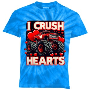 Valentines Day I Crush Hearts Kids Tie-Dye T-Shirt