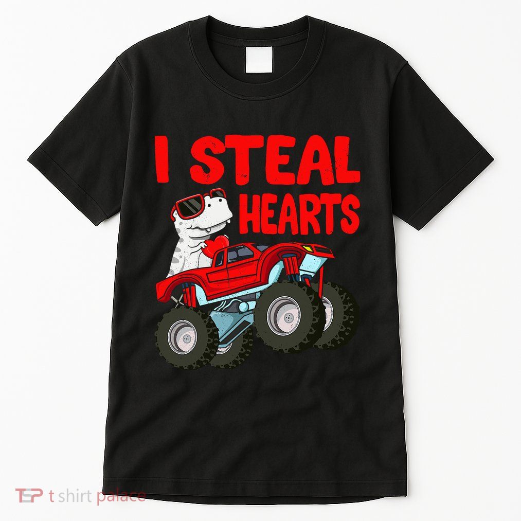 Valentines Day I Steal Hearts Funny Dino Trex Tall T-Shirt