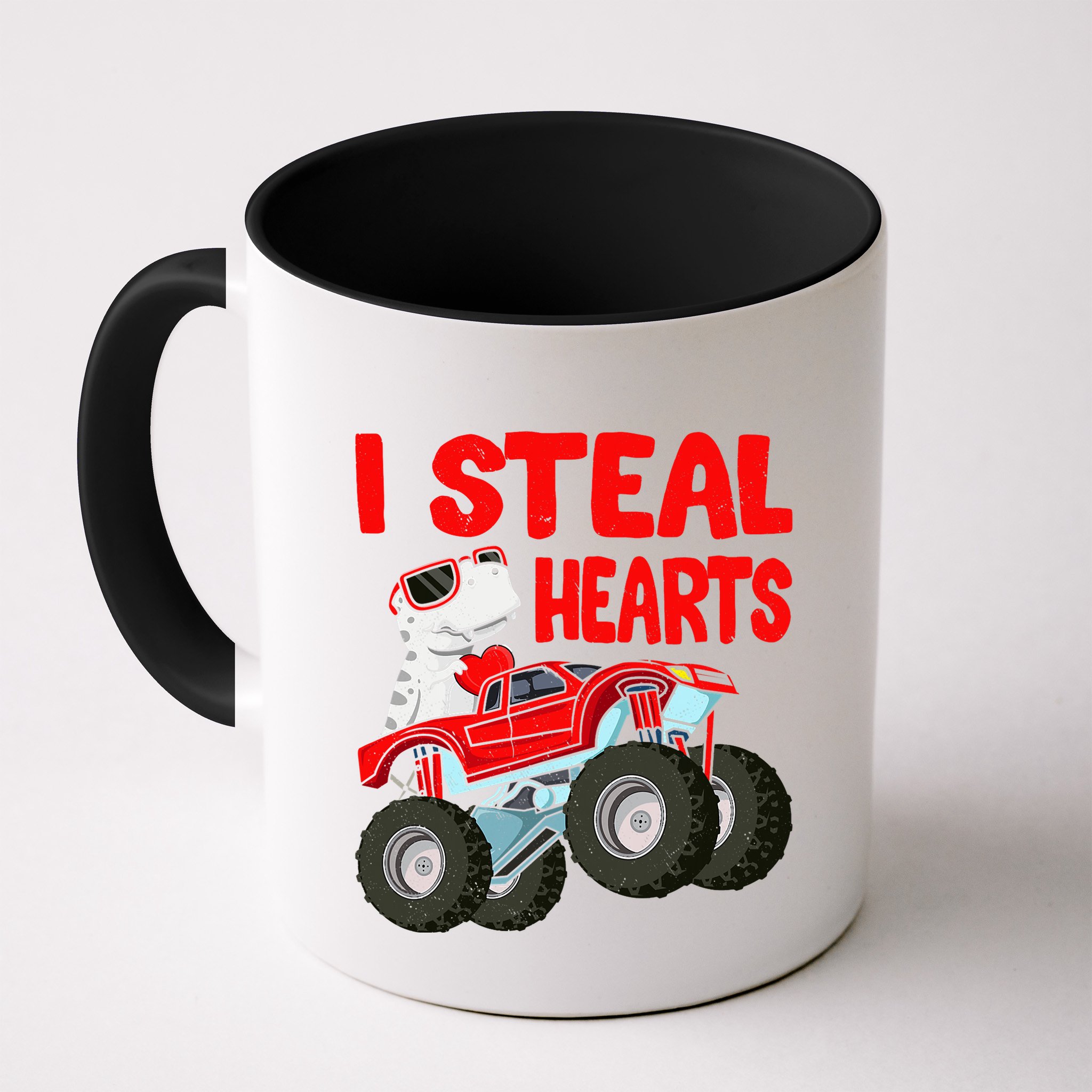 Valentines Day I Steal Hearts Funny Dino Trex Mug