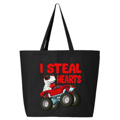 Valentines Day I Steal Hearts Funny Dino Trex 25L Jumbo Tote