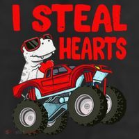 Valentines Day I Steal Hearts Funny Dino Trex 25L Jumbo Tote