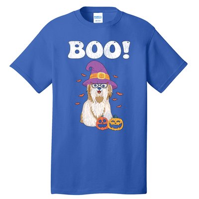 Vintage Dog Is My Boo Witch Poodles Dog Mom Dad Halloween Great Gift Tall T-Shirt