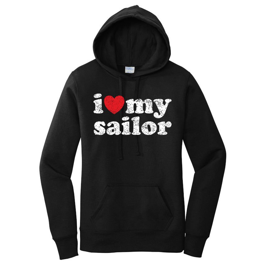 Vintage Distressed I Love My Sailor Meaningful Gift Women's Pullover Hoodie