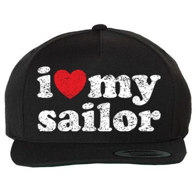 Vintage Distressed I Love My Sailor Meaningful Gift Wool Snapback Cap