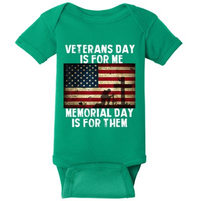 Veterans Day Is For Me Memorial Day Is For Them Baby Bodysuit