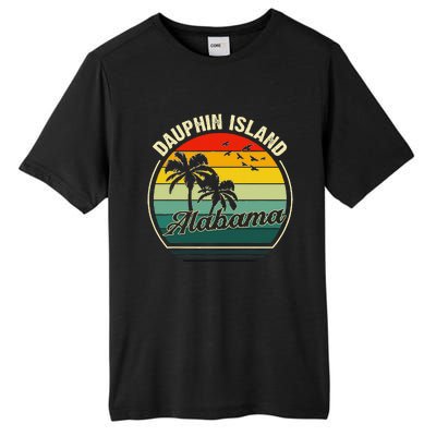 Vintage Dauphin Island Alabama Summer Vacation Sunset Palm Tall Fusion ChromaSoft Performance T-Shirt