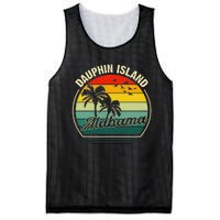 Vintage Dauphin Island Alabama Summer Vacation Sunset Palm Mesh Reversible Basketball Jersey Tank