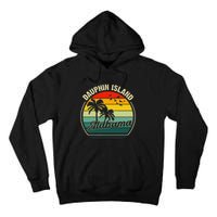 Vintage Dauphin Island Alabama Summer Vacation Sunset Palm Tall Hoodie