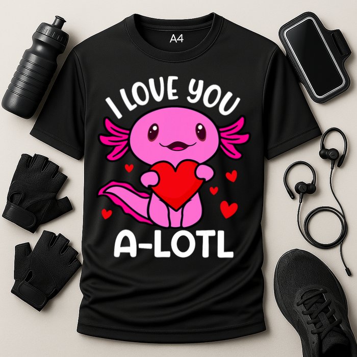 Valentines Day I Love You Alotl Axolotl Cooling Performance Crew T-Shirt