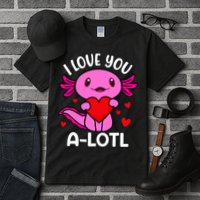 Valentines Day I Love You Alotl Axolotl Tall T-Shirt