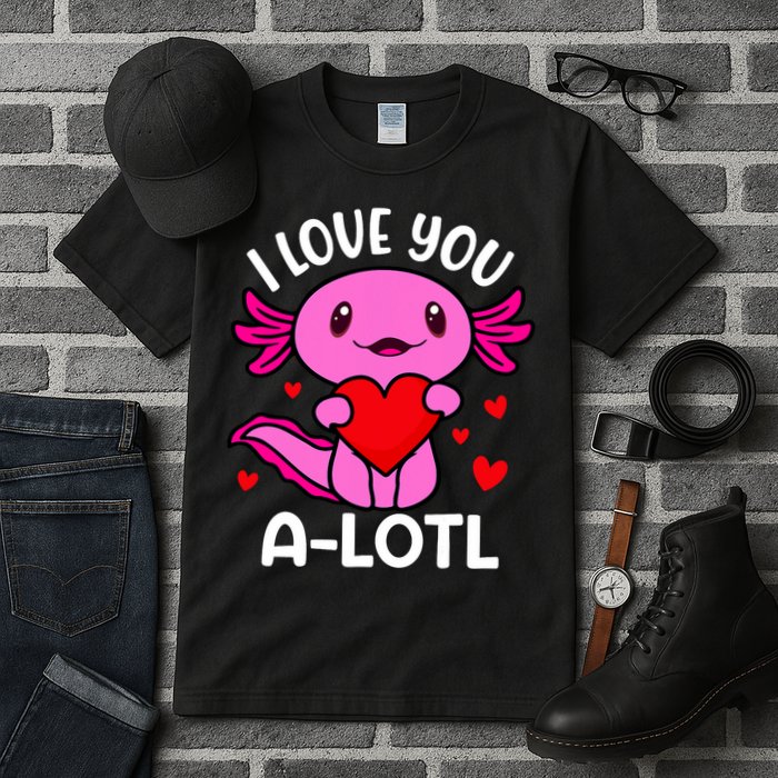 Valentines Day I Love You Alotl Axolotl Tall T-Shirt
