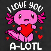 Valentines Day I Love You Alotl Axolotl Golf Towel