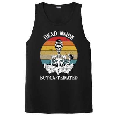 Vintage Dead Inside But Caffeinated Skeleton Coffee PosiCharge Competitor Tank